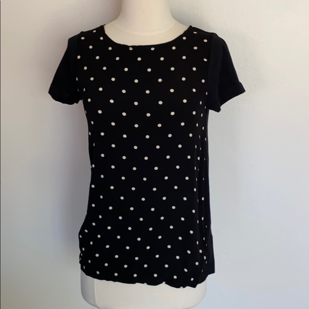 VGUC Madewell Hi-Line polka dot t-shirt, sz XS